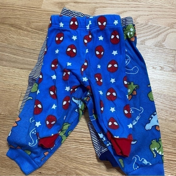 12 mos Boy Pajama Pants Bundle Spiderman Dinosaur - Picture 5 of 7